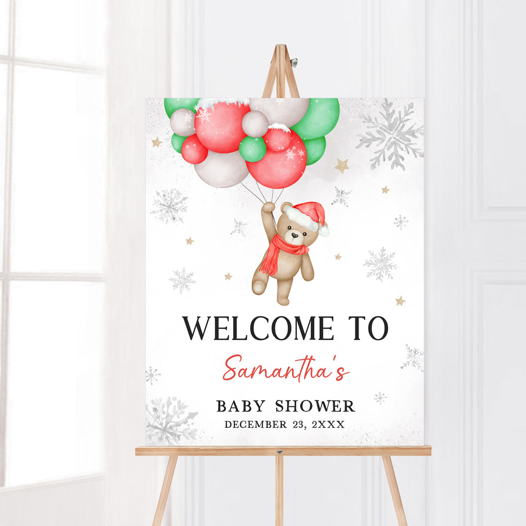 Bear Baby It's Cold Outside Baby Shower Welcome Sign