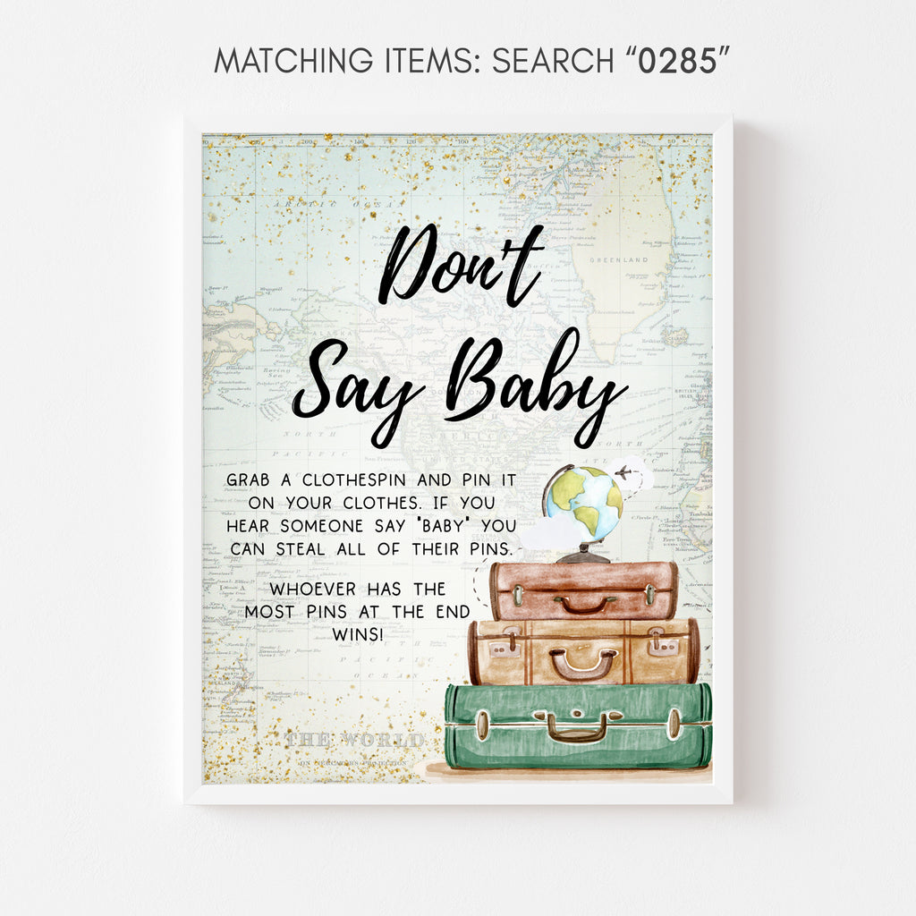 Travel Baby Shower Don't Say Baby Sign