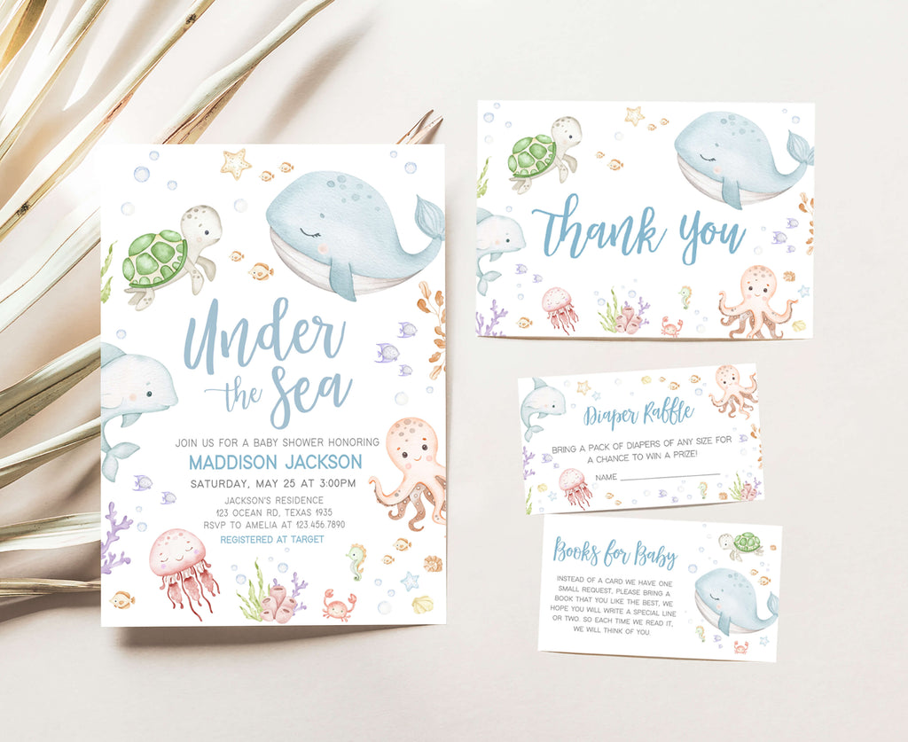 Under the Sea Baby Shower Invitation Set