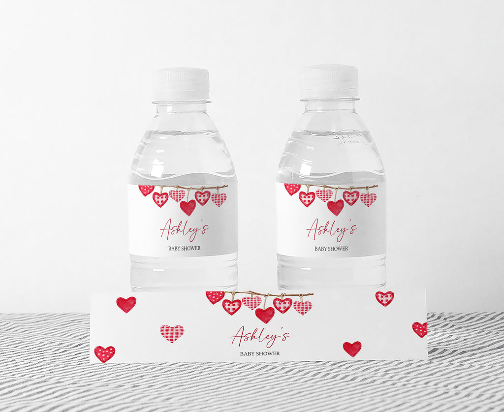 Valentine Baby Shower Bottle Label