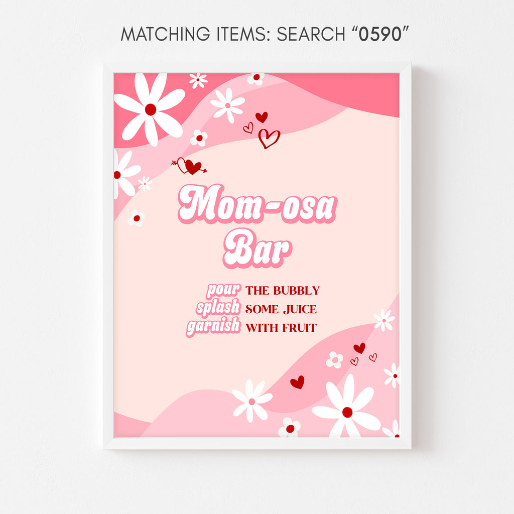 Retro Groovy Valentine Baby Shower Mom Osa Bar Sign