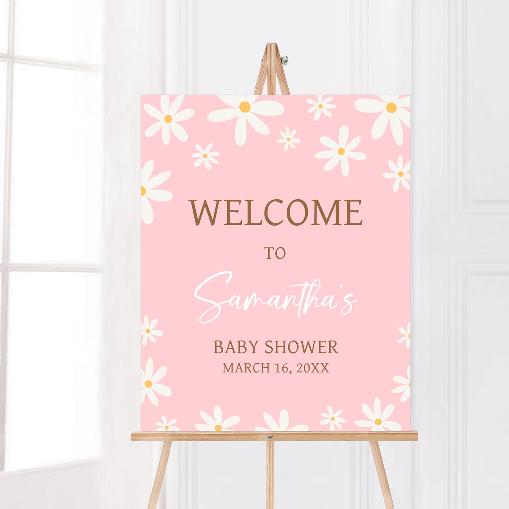 Daisy Baby Shower Welcome Sign