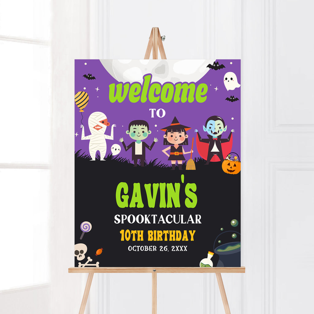 Halloween Costume Party Birthday Welcome Sign