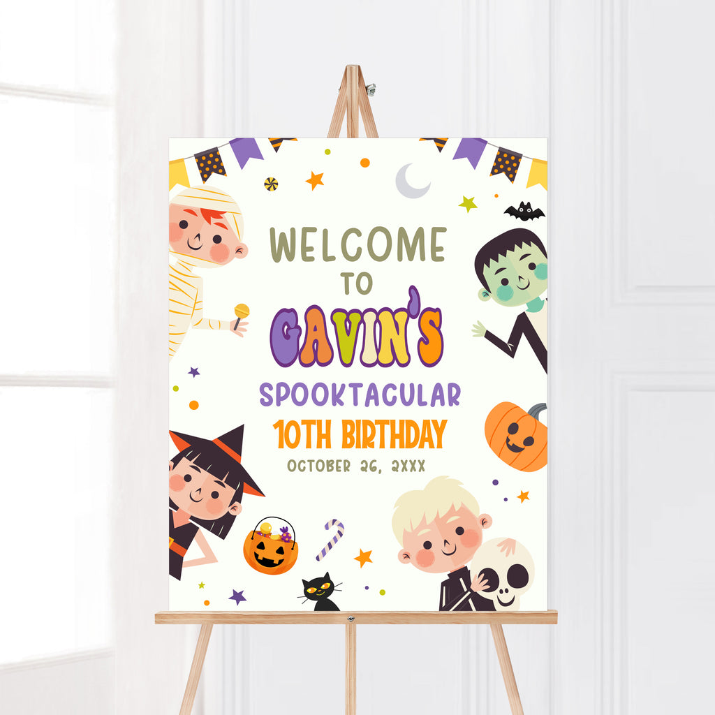 Halloween Birthday Party Welcome Sign