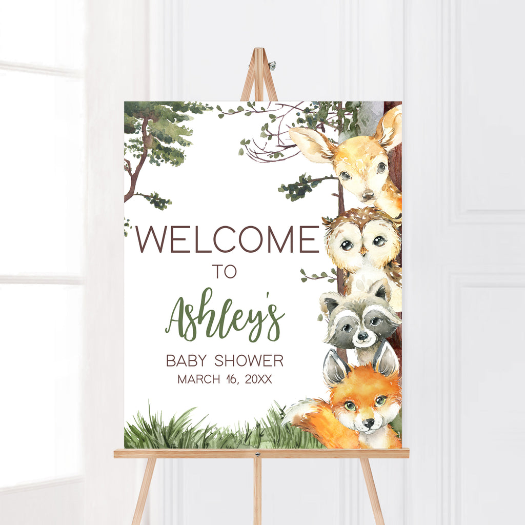 Woodland Baby Shower Welcome Sign